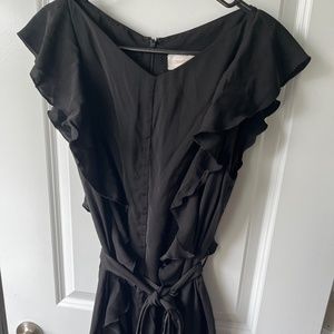 Black ruffled romper